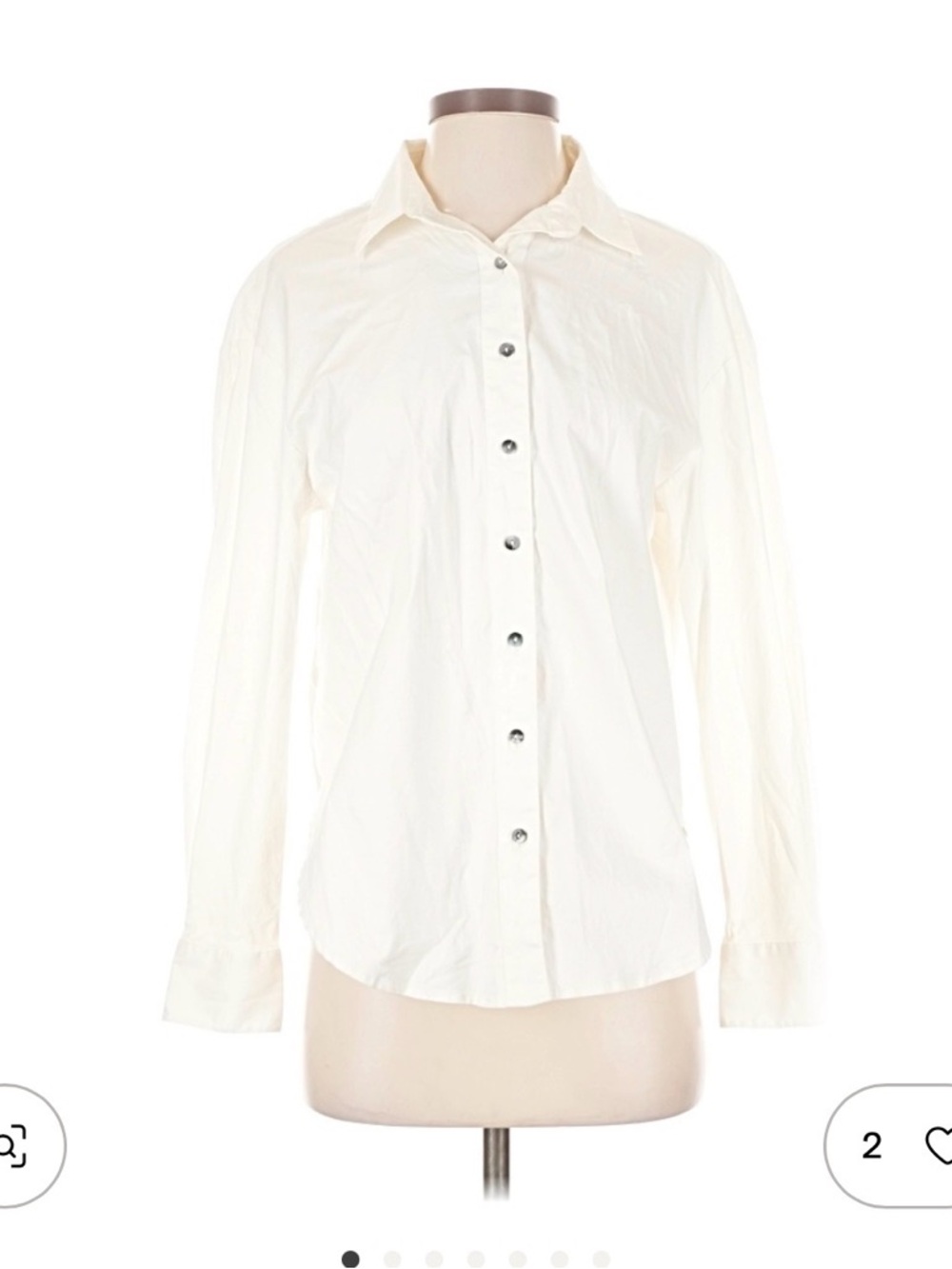 Mother Oxford White Cotton Blend Button-Up Shirt size 3